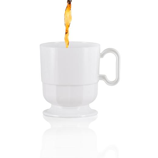 White Glazed Coffee Cup w/ Handle (8)